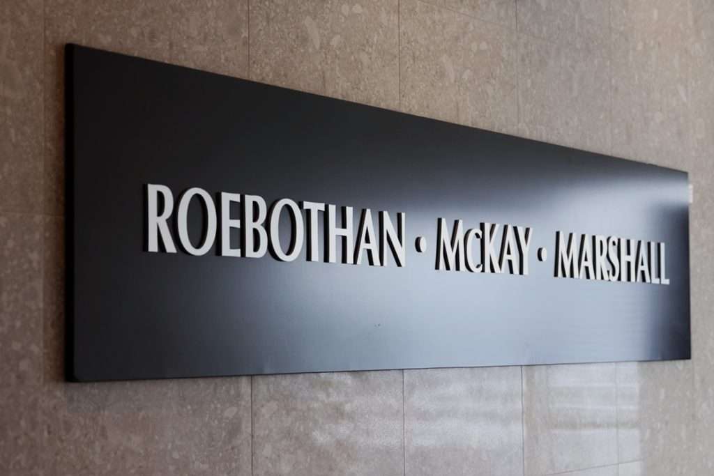 Roebothan McKay Marshall office sign